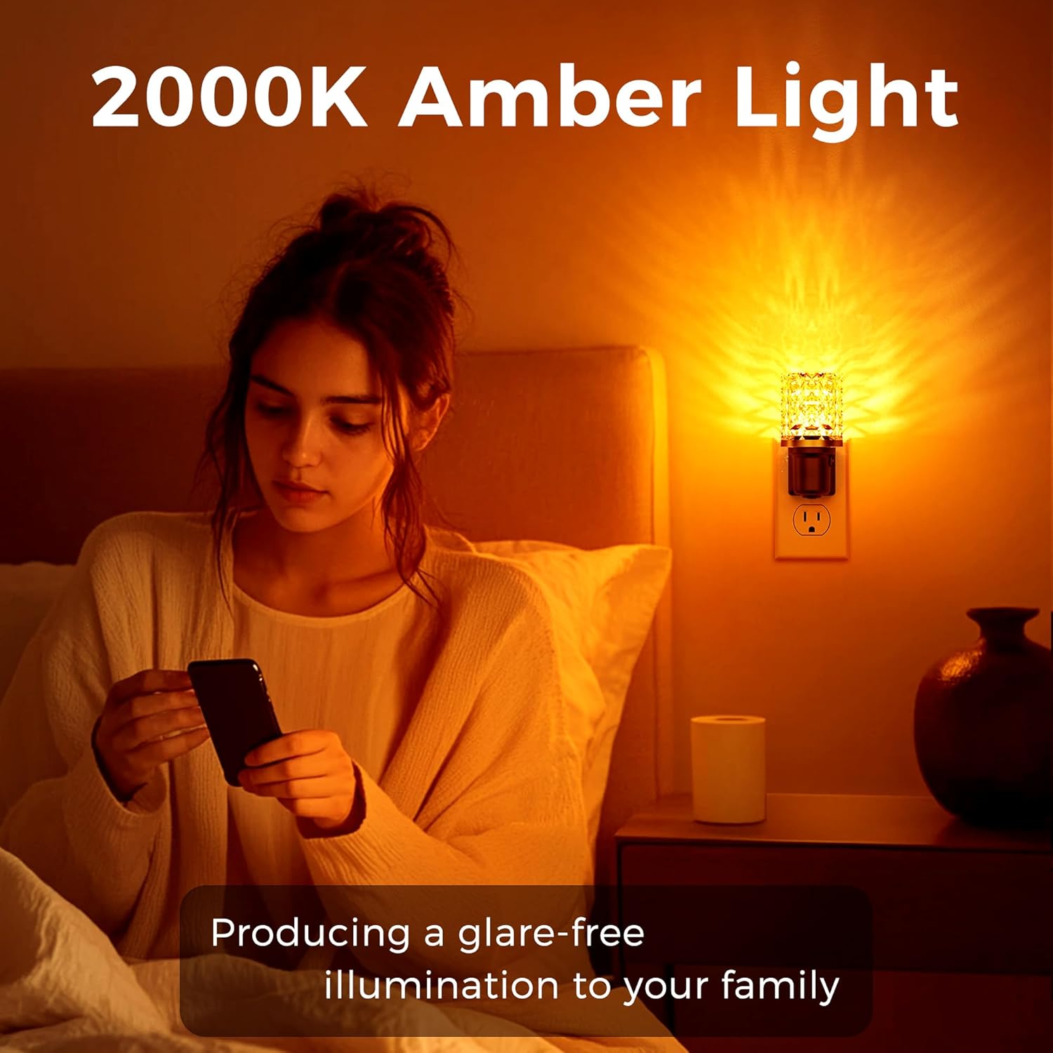 LED Night Light, 2 Pack Dimmable Night Lights Plug into Wall