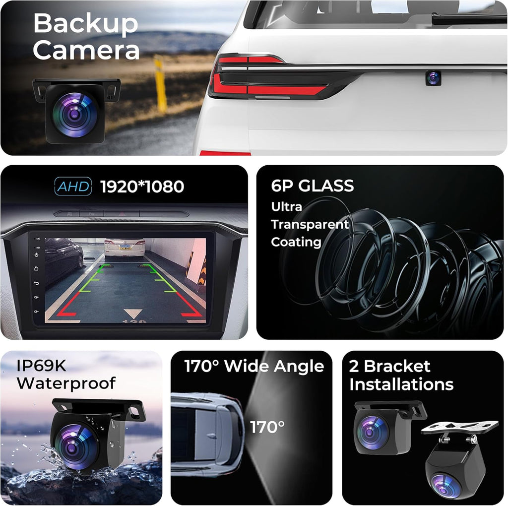 1080P Backup Camera for Car,170 Degree Wide Angle Rearview Reversing
