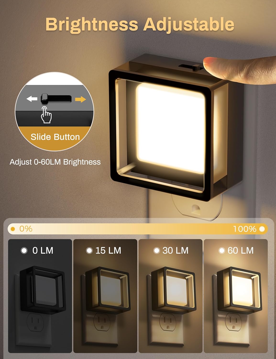 LED Night Light, Night Lights Plug Into Wall [2 Pack] with Dusk-to-Dawn Sensor